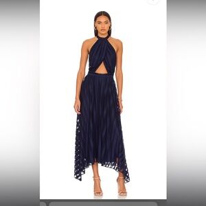 AMUR Navy Halter Dress
